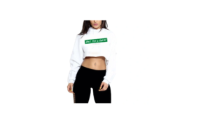 Crop Top Hoodie-Green