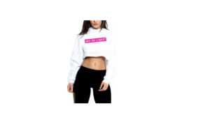 Crop Top Hoodie-Pink